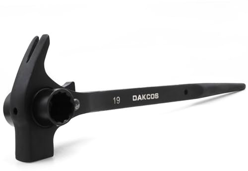 DAKCOS Gerüstbauratsche 19/22 mm Gerüstratsche 4-in-1 rechts/links umschaltbar Gerüstbauknarre aus CR-V mit korrosionsbeständiger schwarzer Phosphatierung