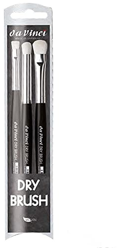 da Vinci Dry Brush Set - 3 Pinsel: 140 No. 6, 143 No. 12, 145 No. 10, Schwarz,weiß