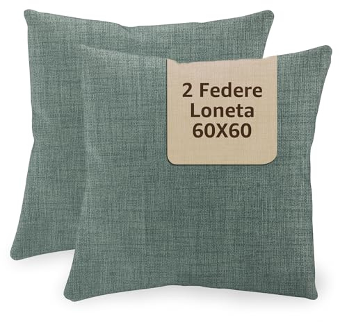 SONIT - Kissenbezug 60x60 cm - Sofa Kissen, Deko Kissenbezüge für Wohnzimmer und Schlafzimmer - 2er-Set - Made in Italy - Mintgrün