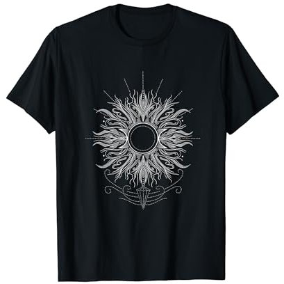 Sommer Sonne Symbol Mittsommer Sonne Fineline Tattoo T-Shirt