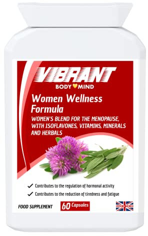 Woman's Wellness Perimenopause & Menopause Support Supplement 60 Capsules | Schizandra, Wild Yams, Red Clover | Made in the UK