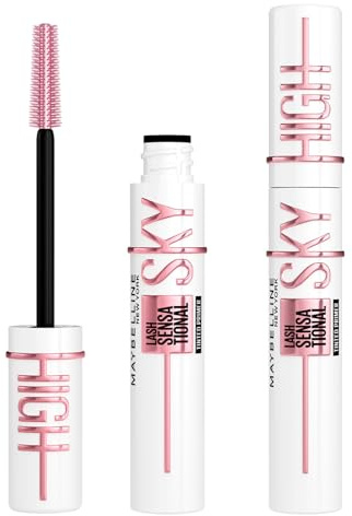 Maybelline New York Sky High Lash Sensational Primer verlängerend und Volumengrundierung mit flexibler Bürste, Farbe schwarz, geeignet auch für empfindliche Augen – 2 Kosmetika