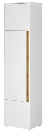 Aktenschrank in weiß und Wotan Eiche Büroschrank für Homeoffice und Büro Büromöbel Ordnerschrank Hochschrank 50 x 200 cm Center (Aktenschrank 2)