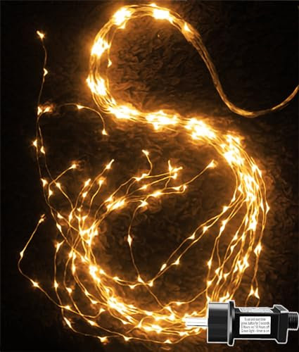 Joysing Luci Albero di Natale 1M 100 LED Fascio di Luci con Spina, 9 Modalità Luci di Natale con Timer, IP65 Impermeabile Cascata Luminosa per Natalizia Interno Esterno Decorazione