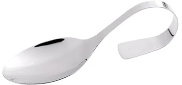 10 pezzi - Cucchiai con manico curvo 13,5 cm argento inox