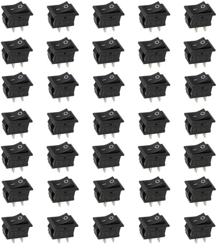 35 Piezas Mini Interruptor Basculante de 2 Pines, Encendido Apagado 2 Posiciones KCD11, Interruptor ON/OFF SPST Boton Interruptor Rocker para Automóviles, Barcos Electrodomésticos