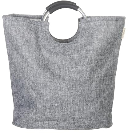 Rungassi XXL City Shopper Tasche mit Alu Ring Griff 20 Liter 15 Kg Tragkraft (Grau)