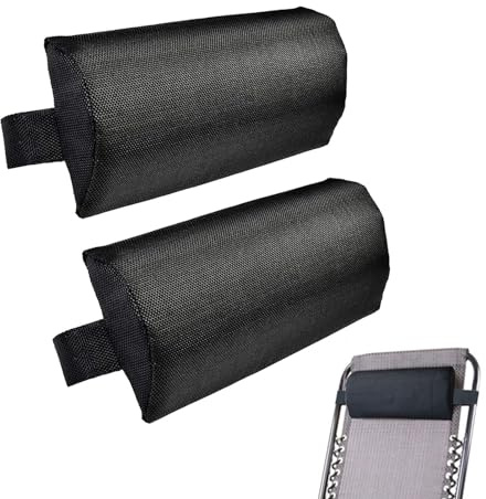 Cuscino per la testa per sedie a sdraio, regolabile in altezza, comodo cuscino reclinabile da giardino, con cinghia elastica per sedie, poltrone, 37,5 x 17,9 cm