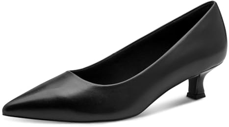 MARCO TOZZI Damen Pumps aus Leder Spitz, Schwarz (Black Nappa), 38 EU