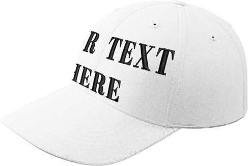 Bemaystar Personalisierte Baseballkappe mit Stickerei Text,Bestickte Kappe mit Text, Baseballkappe für Ihn,Personalisiertes Geschenk Weiß