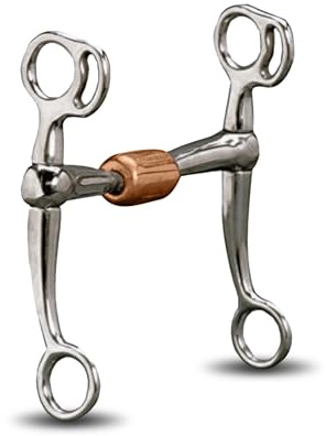 Colorado Saddlery The Tom Thumb Trense Gebiss für Pferde - 12,7 cm 3-teiliges Westernpferdegebiss aus Edelstahl mit Kupferrolle - 15,2 cm Wangen - Pferdemundstück für den täglichen Reiten & Training
