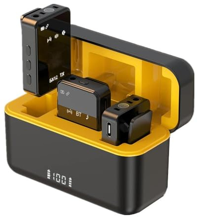 ISMMIK Microfono wireless professionale per Android, microfono senza fili, microfono plug-play per interviste, video, podcast, vlog, YouTube, iPhone (Mic-2)