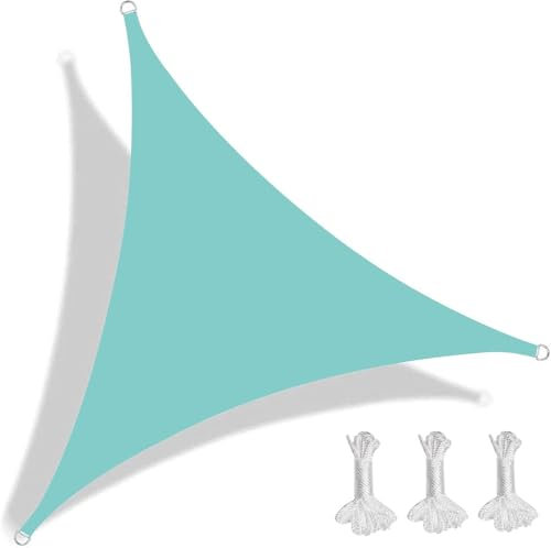 Vela Ombreggiante Triangolare da Giardino Impermeabile 4x4x4m Antipolvere e Antivento Tenda a Vela Ombreggiante da Sole per Serra Giardino Balcone,Cielo Blu