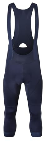 YKYWBIKE Fahrrad-Lätzchen, 3/4-Fahrrad-Trägerhose für Herren, 4D-gepolsterte Fahrradhose, atmungsaktiv, Mountainbike-Hose, Dunkelblau, Mittel