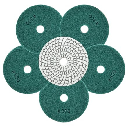 QUEFORET Dischi Diamantati per Lucidatura Grana 800-6 Pezzi Tamponi Lucidatura 100mm per Lucidatura Granito Marmo Quarzo Pietra a Umido, per Smerigliatrici Angolari