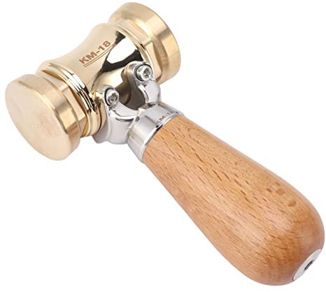 PerGar Holzschnitzhammer, Doppelseitiger Hammer, Holzmeißelhammer, Messingkopfhammer mit Austauschbarem Kopfhammer für Camping, Holzbearbeitung und Bodenbelag, Kunsthandwerk