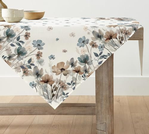 Artoid Mode Wilde Tuschemalerei Blumen Blätter Frühling Tischwäsche, Küche Tisch Dekoration Drinnen Urlaub Party Dekor 85x85 cm