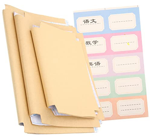 NUOBESTY Selbstklebende Buchumschläge Kraftpapier 30 Blatt Satz Größenmix Buchschutzhüllen Papier Schutz für Schulbücher und Taschenbücher