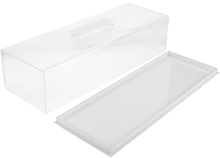 FELTECHELECTR Acrylic Rectangle Cake Plate Cover Multifunctional Dessert Display for Parties Serve Cookies and Bread Portable Holder Tray