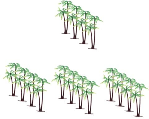 VILLCASE 4 Ensembles Accessoires De Décoration De Micro Paysage De Cocotier Simulé 4 Pièces Guirlande Miniatures Plante De Jardin Féerique Ornements De Jardin Nains Plastique 4 Pièces * 4