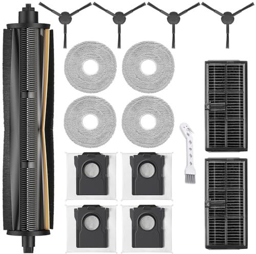 UPUPDAY Zubehör Ersatzteile für Dreame L10s Pro Ultra Heat/L10s Ultra Gen 2/L40 Ultra AE/X30 Ultra, Ersatzteile für Mova E30 Ultra, 1 TriCut Bürste 4 Staubbeutel 4 Wischtücher 2 Filter 4 Seitenbürsten