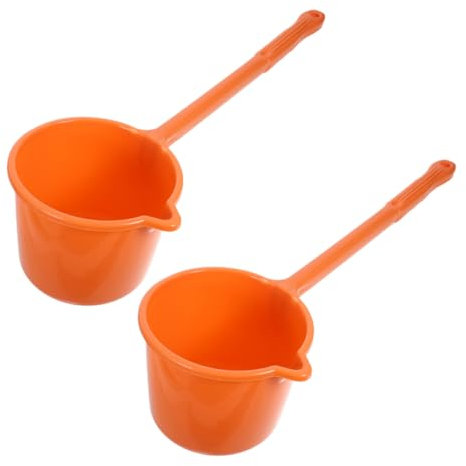 CANIGHT Lot De 2 Cuillères À Eau De Bain, Seau, Louche En Plastique, Cuillère À Eau, Louche Pour Le Bain, Poignée Transparente, Longue Poignée, Tasses De Bain Pour Salle De Bain, Tasse De