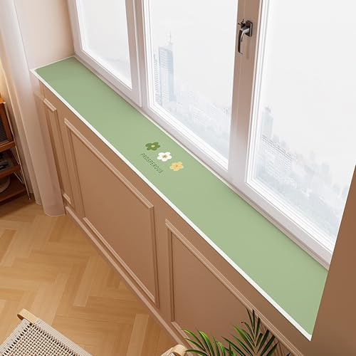 Alfombrilla de Ventana Almohadilla Protectora para Alféizar de Ventana de Interior, Cojín Impermeable para Ventana Salediza, Almohadillas Suaves para Alféizares de Ventanas Ideales para Plantas(A,60cm