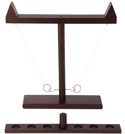 OFIDELITY Gioco di lancio degli anelli per adulti, set di lancio di anelli in legno, giochi per feste all'aperto/interno per campeggio, prato, spiaggia, gioco da tavolo, giochi divertenti, sfida per 2