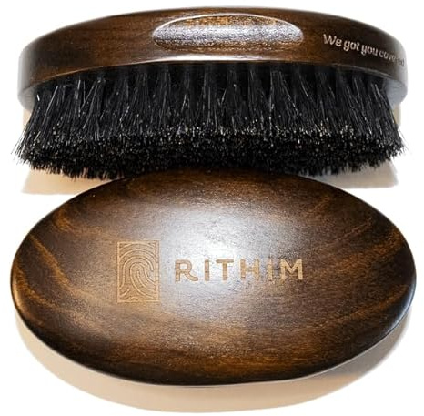 Rithim Bartbürste aus Kirschholz & Naturschweinhaar - Bartpflege & Styling - Für nach der Verwendung von Bartöl und/oder Bartbalsam - Beard Brush