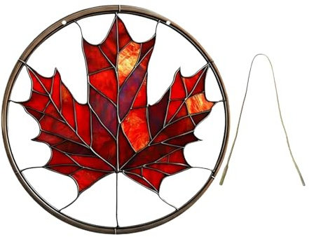 Maple Leaf Suncatcher Ornament - 20 X 20cm 2D Farmhouse Decoration for Autumn Thanksgiving | Autumn Leaf Suncatcher Outdoor Garden Home Decor