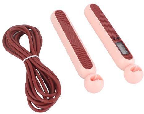 Ejoyous digital räknehopprep, ABS-material, intelligent räkning, fitnesshopprep för kroppsformning och kardiouthållighet, lämplig för alla träningsnivåer (rosa långt rep)