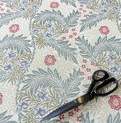 William Morris Tapestry Fabric - Larkspur Sage Green - Upholstery Fabric Material Metre
