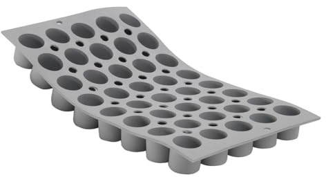 De Buyer - Plaque de 40 mini Cylindres ELASTOMOULE en mousse de silicone - 30 x 17,6 cm, diamètre 2,75 cm -