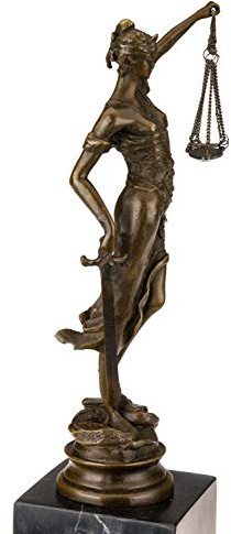 aubaho Bronzeskulptur Justitia Justizia Bronze Figur Skulptur 34cm