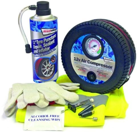 Streetwize kit sellador de neumáticos con 12 V Compresor De Aire: reparación de pinchazos de emergencia