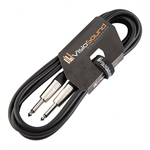 VisioSound Guitar Lead 6.35mm Mono Jack to Jack/Instrument Cable/Patch Lead / 6 Colours 3m Black