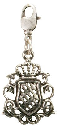 Alpenflüstern Trachten-Anhänger Ornament-Wappen für Charivari oder Trachtenkette (antik-silber-farben) AAH145