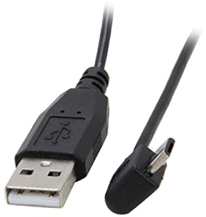 StarTech 0.9m/3ft USB-A to Micro-B Cable - Left-Angle - Black (UUSBHAUB3LA) | USB 2.0, 90 degree, Male to Male, Up to 480Mbps, Moulded connectors with strain relief, Type
