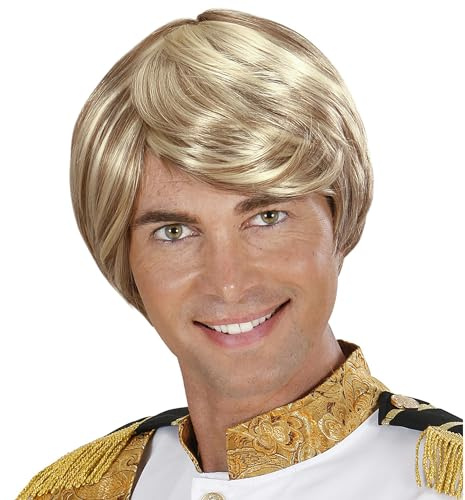 W WIDMANN MILANO Party Fashion - Prinz Charming Perücke | Blonde Kunsthaar-Perücke für Märchenprinzen zu Karneval und Mottoparty