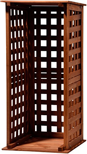 dobar® green label 29097FSC Kaminholzregal Kompakt | Brennholzregal Massivholz | Kleiner Kaminholzunterstand 0,08 m³ | Feuerholzregal für den Innenbereich | 39 x 39 x 85 cm | Braun