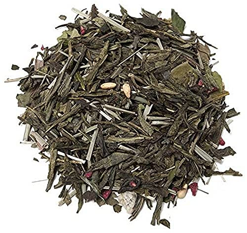 Aromas de Té - Té Verde Sencha y Blanco Pai Mu Tan Sorbete Granadino - Fresco Dulce y Suave - Con Fruta del Dragón, Limonaria, Kiwi Liofilizado, Frambuesa y Granada, 40 gr.