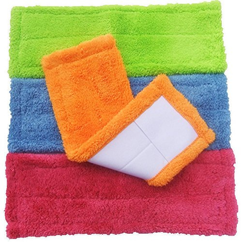 DreamColor Paquete de 4 almohadillas de repuesto para cabezal de fregona, almohadillas de microfibra para limpieza de polvo, lavables, 42 x 12 cm