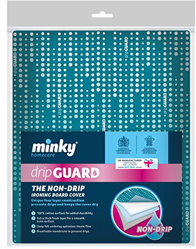 Minky Pro Steam Generator DripGuard Ironing Board Cover, Green, 122 x 38cm up to 122 x 43cm