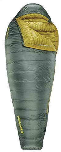 Therm-a-Rest Unisex – Vuxen Questar Lightweight Down Mummy Sleeping Bag lätt dun-mamma sovsäck, balsam, liten, 20 grader