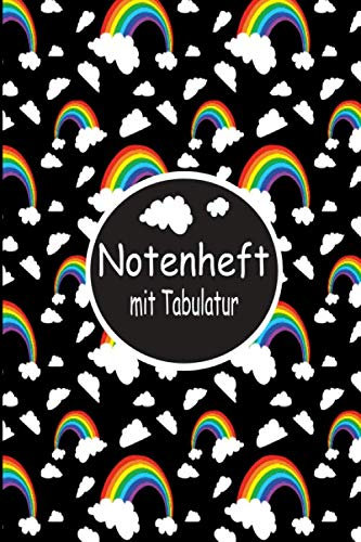 NOTENHEFT mit TABULATUR: DIN A5 Quer für Anfänger und Fortgeschrittene / Blanko NotenBlock / Leere Notenzeilen / Notensystem / für die Schule / Komponist / mit Tabulatur