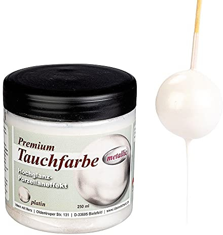 Ideen mit Herz Premium-Tauchfarbe metallic mit Hochglanz-Metallic-Effekt | 250 ml (platin)