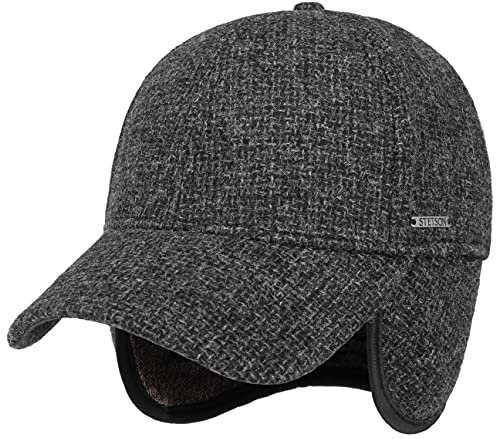 Stetson Vilson Wool Cap Gefüttert mit Baumwolle Herren Herbst Winter anthrazit L (58-59 cm)