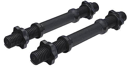 GORILLA SPORTS® Kurzhantelstangen - 2er Set, Länge 35cm, Ø 30mm, mit 4 Sternverschlüsse, Griff gerändelt, Verchromt, Silber oder Schwarz - Hantelstangen, Kurzhantel, Hantelgriffe