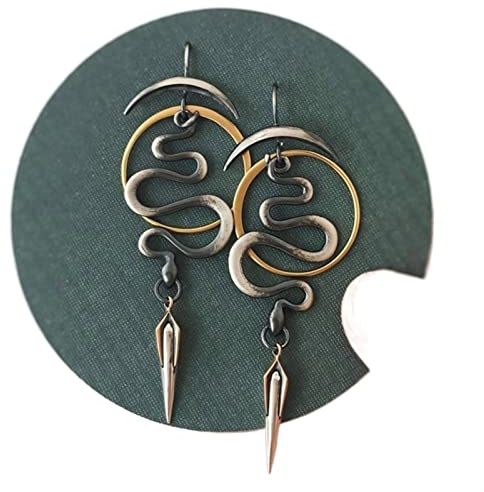Personalized Snake-shaped Retro Serpentine Awl Pendant Earrings Hook Earrings For Women Girls Punk Gothic Ear Jewelry gift earring (Color : 1)