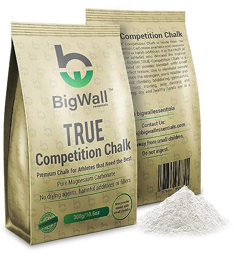 BigWall True Competition Kreidepulver – Premium-Qualität für verbesserte Griffigkeit und Leistung | 100% reines Magnesiumcarbonat | perfekt zum Klettern, Gewichtheben, Gymnastik | langlebig und